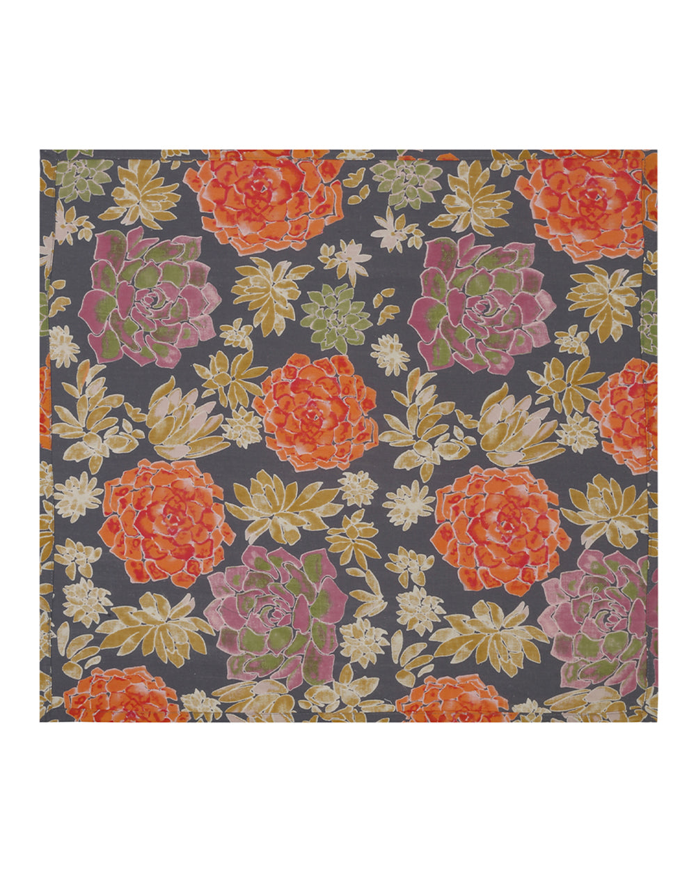 Set Of 4 - 20" Floral Printed Cotton Dining Napkin
