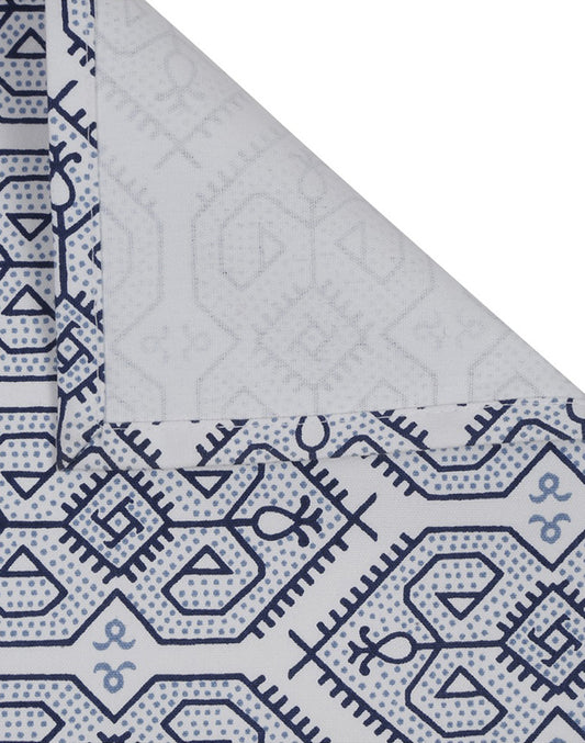 Set Of 4- Blue Cotton Printed Table Mat