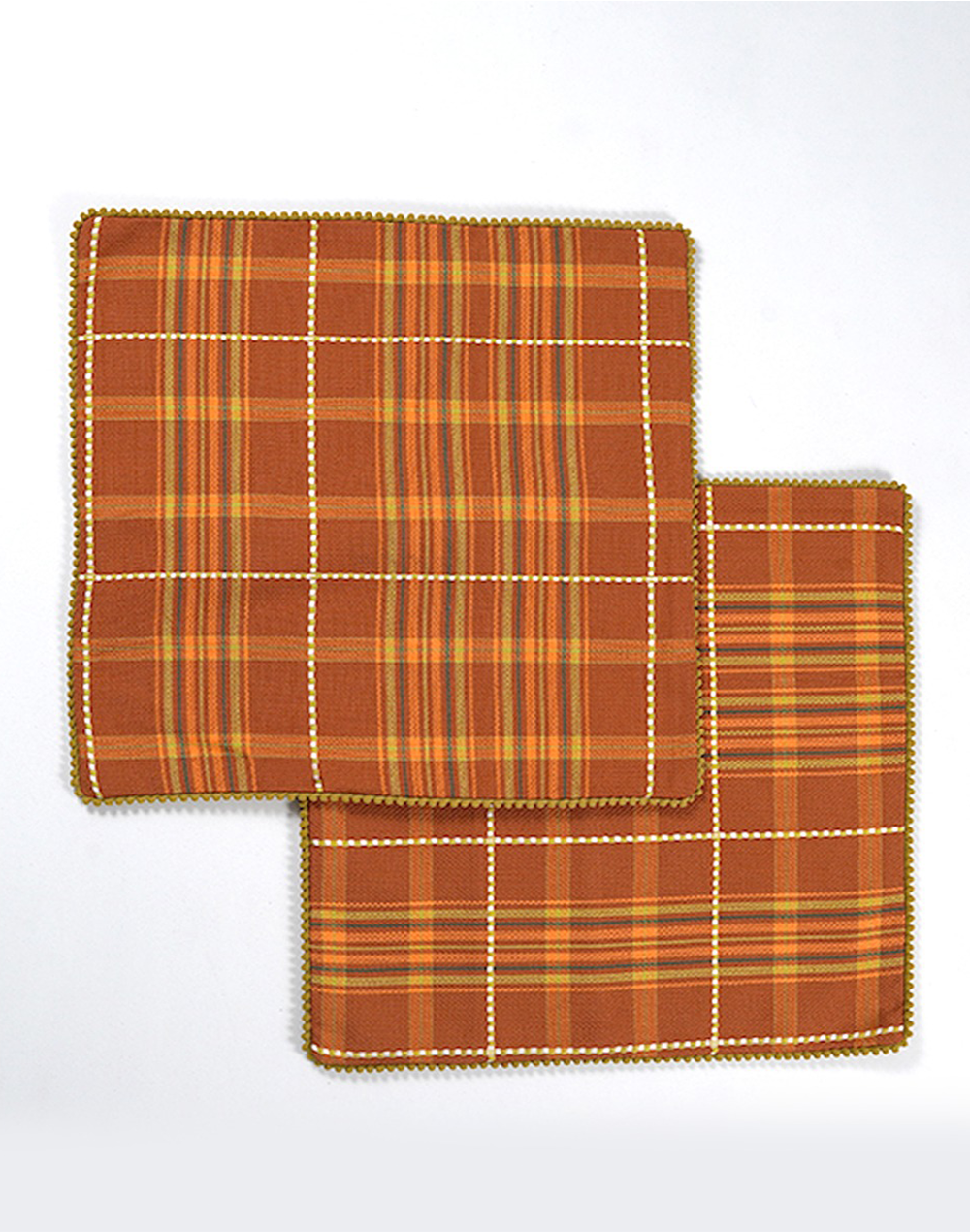 Set of 2 - Checks Cushion Cover - 16"x16"