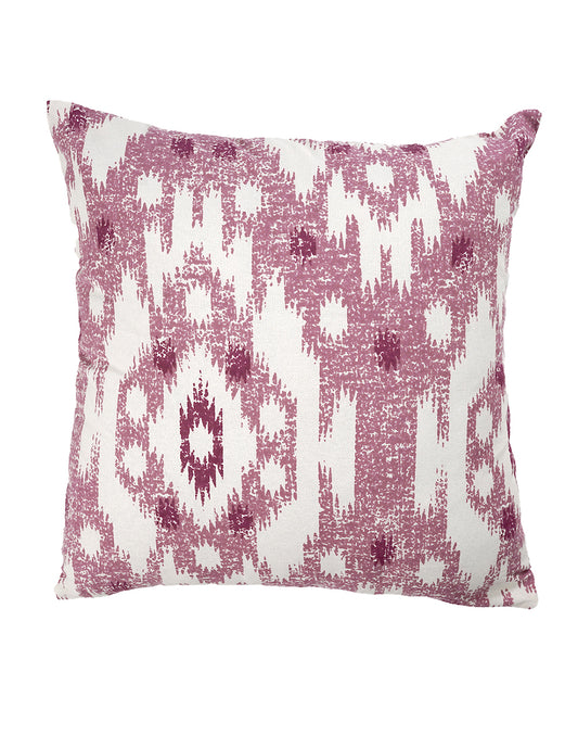 Set Of 2 - Purple Cotton Print Cushion Cover - 16"X16"