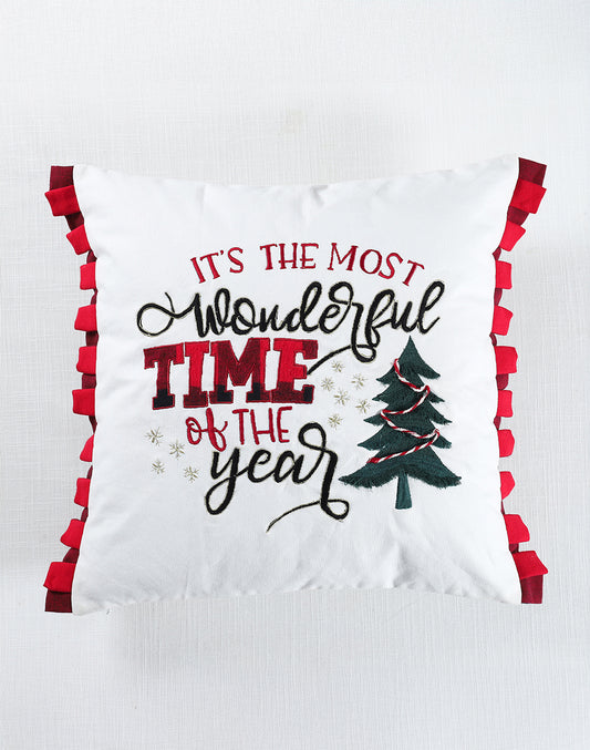 Christmas Decor Embroidered Cushion Cover