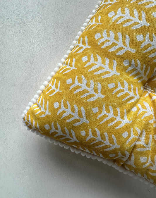 Leaf Print Chairpad/ Floor Cushion