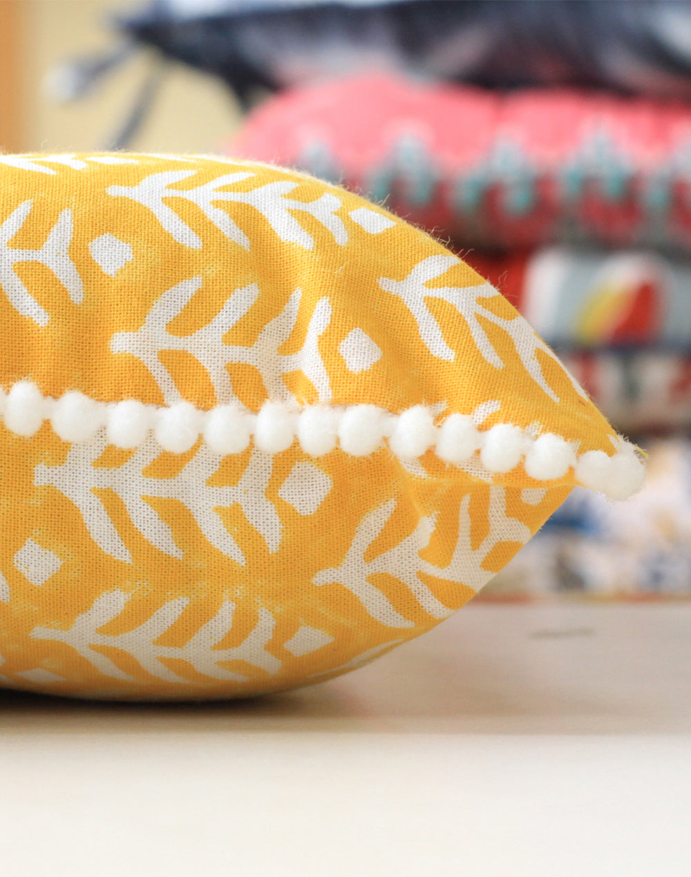 Leaf Print Chairpad/ Floor Cushion