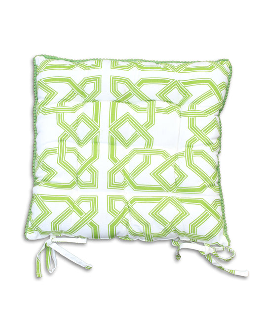 Green Geometric Chair pad / Floor Cushion