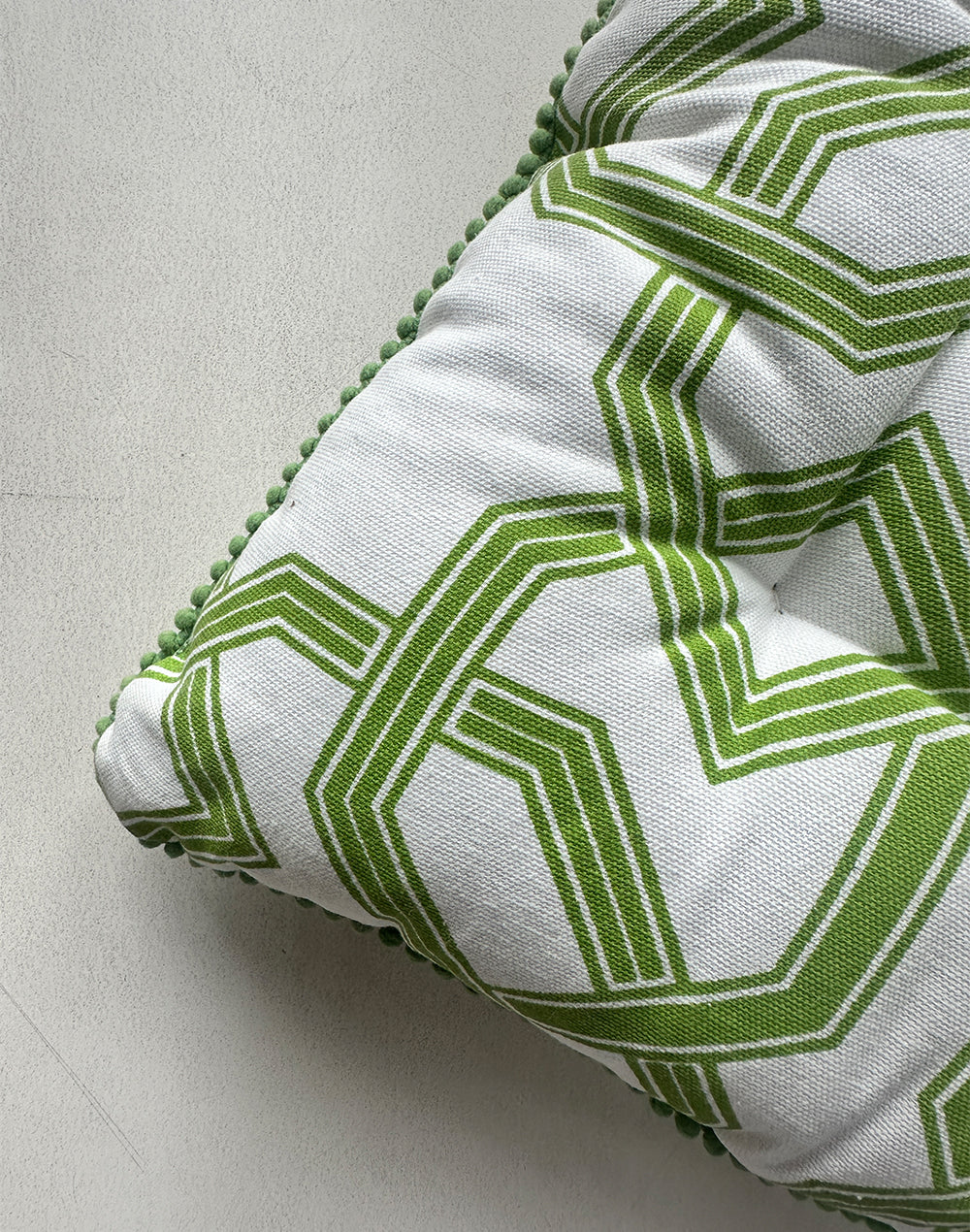 Green Geometric Chair pad / Floor Cushion