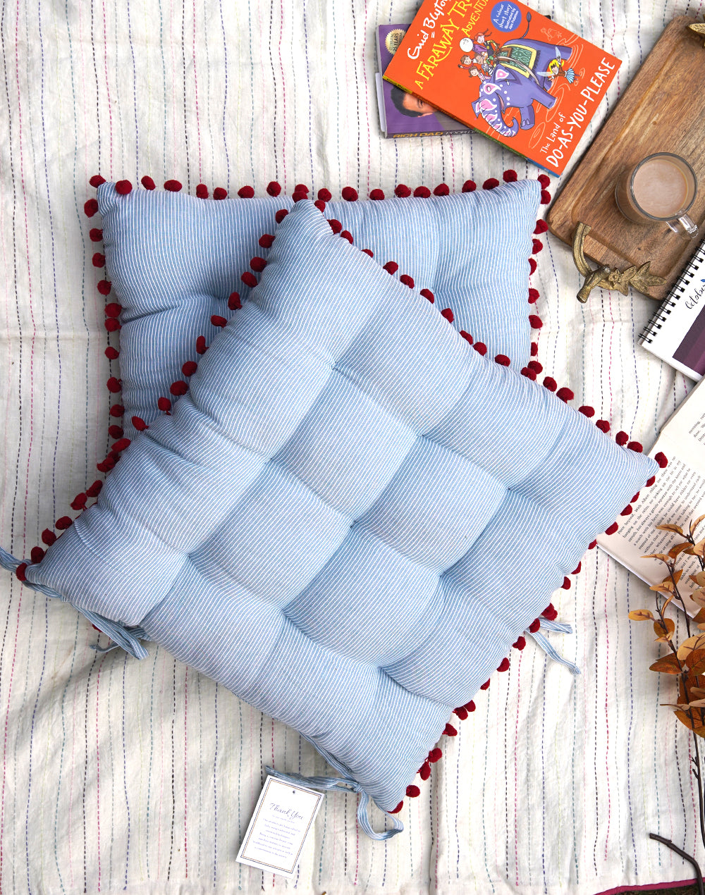 Blue Stripes Chairpad / Floor Cushion