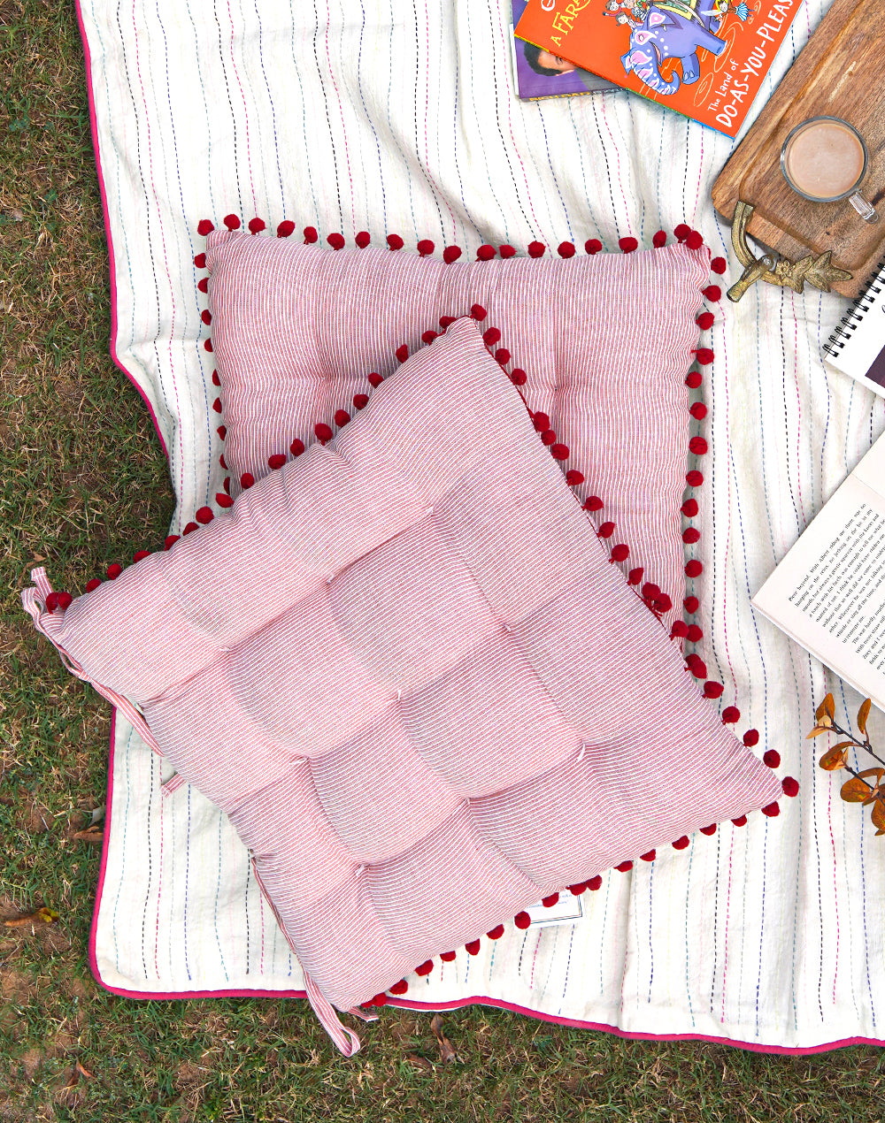 Pink Stripes Chairpad / Floor Cushion