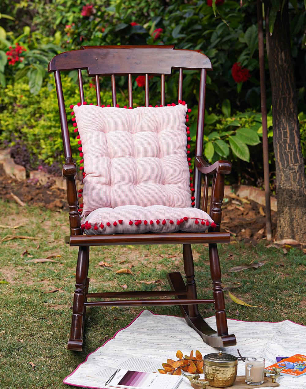Pink Stripes Chairpad / Floor Cushion