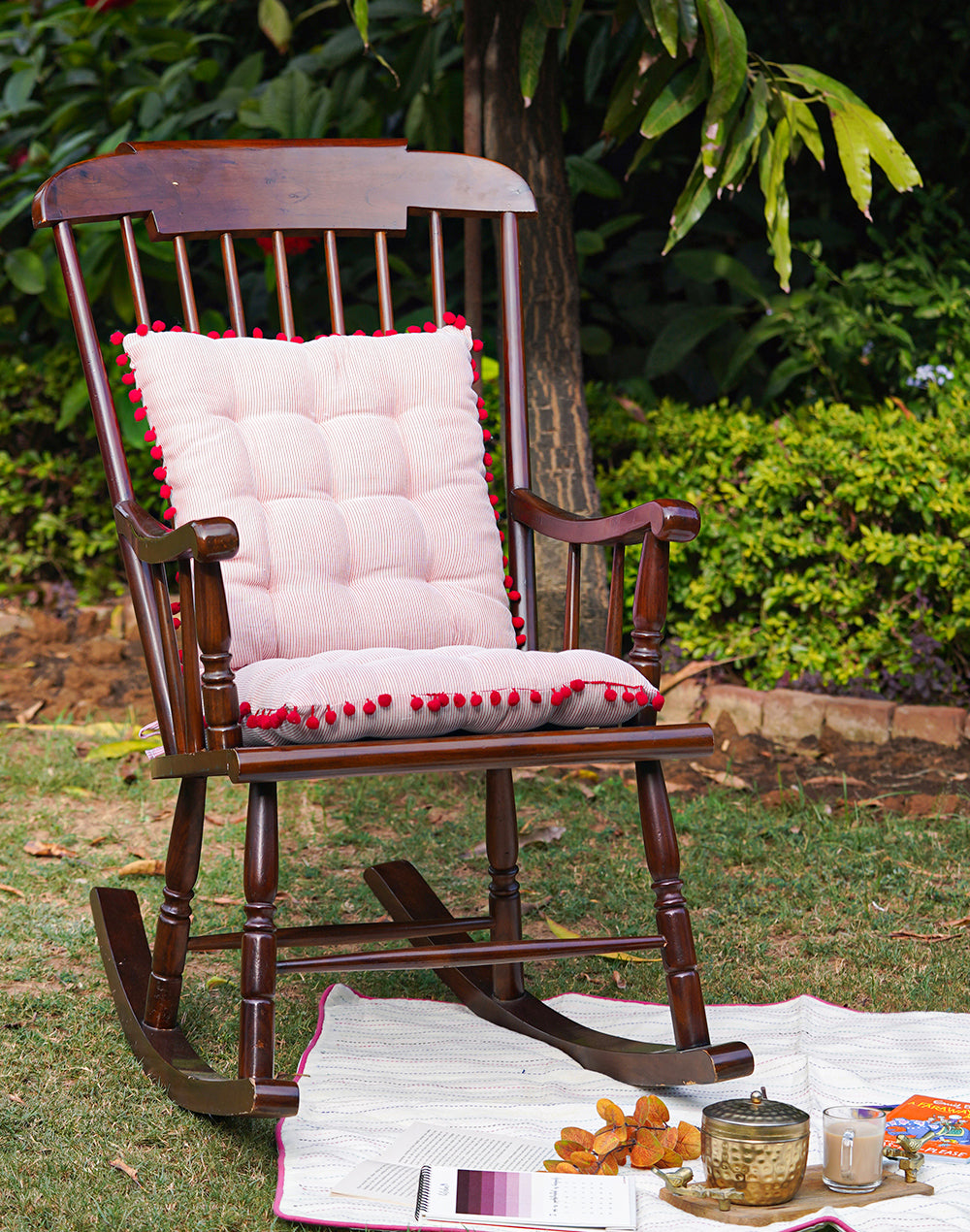 Pink Stripes Chairpad / Floor Cushion