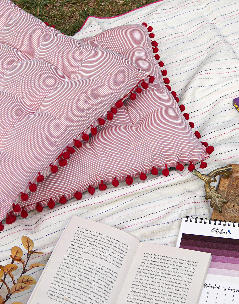 Pink Stripes Chairpad / Floor Cushion