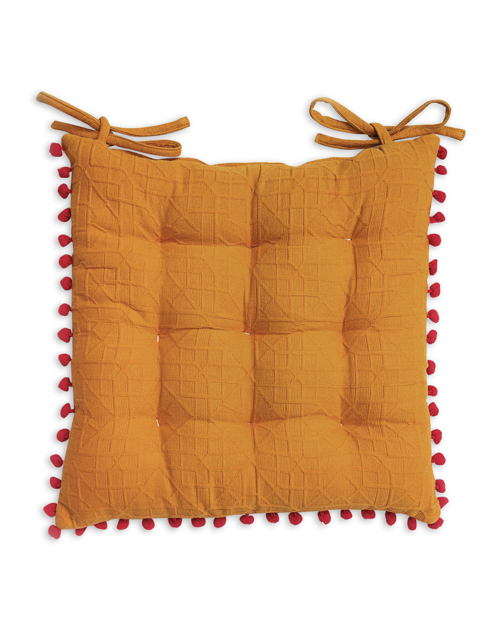 Yellow Textured Chairpad/ Floor Cushion