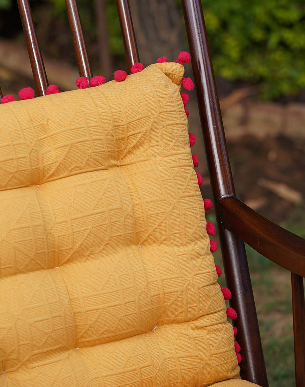 Yellow Textured Chairpad/ Floor Cushion