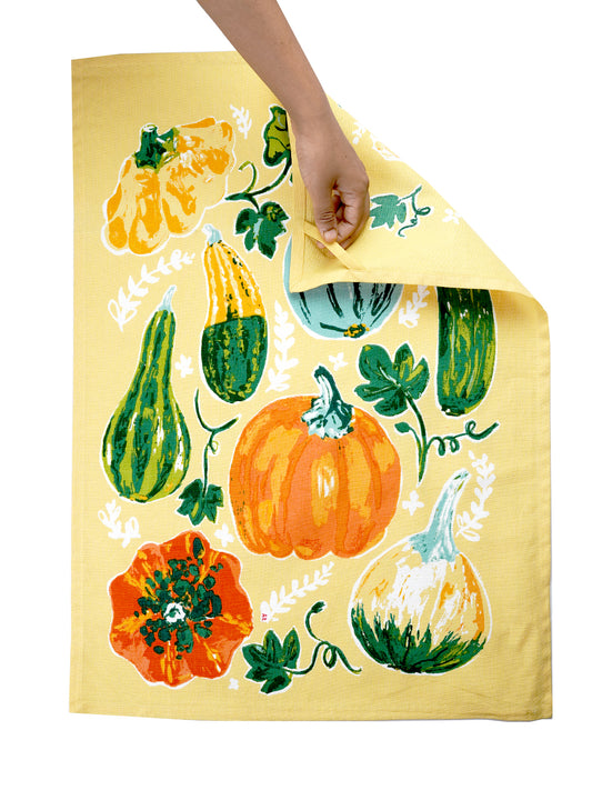 Set Of 3 - Vegetable Print Cotton Kitchen Towel/ Tea Towel
