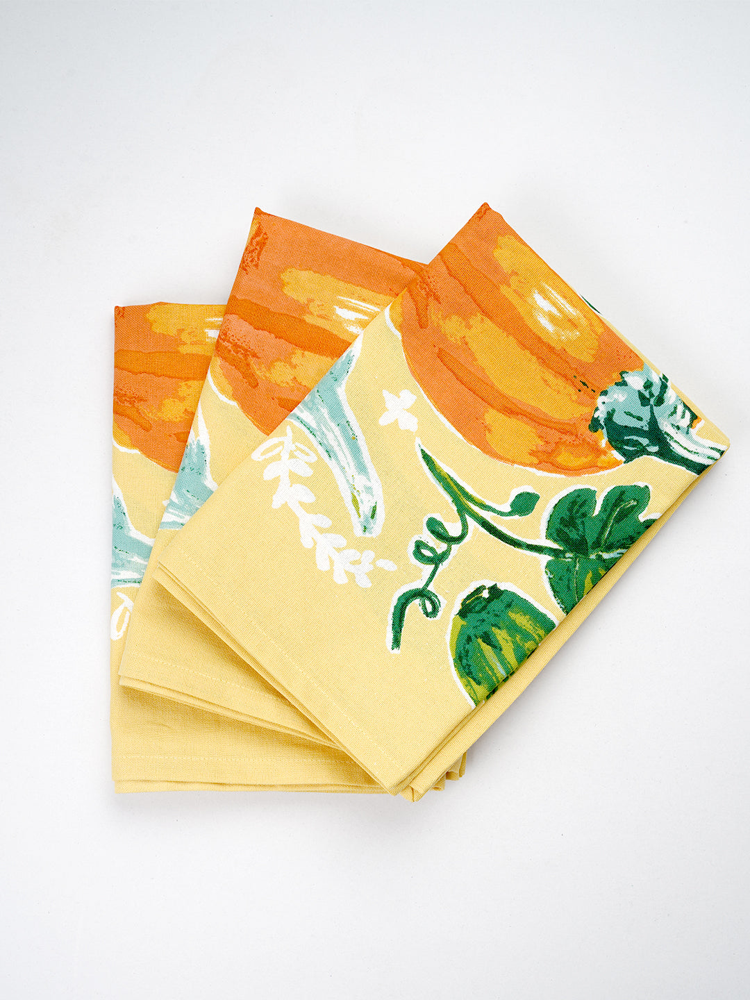 Set Of 3 - Vegetable Print Cotton Kitchen Towel/ Tea Towel