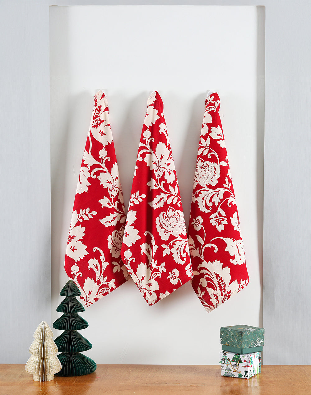 Christmas Kitchen Towel Set of 3 ROSY FLOWER