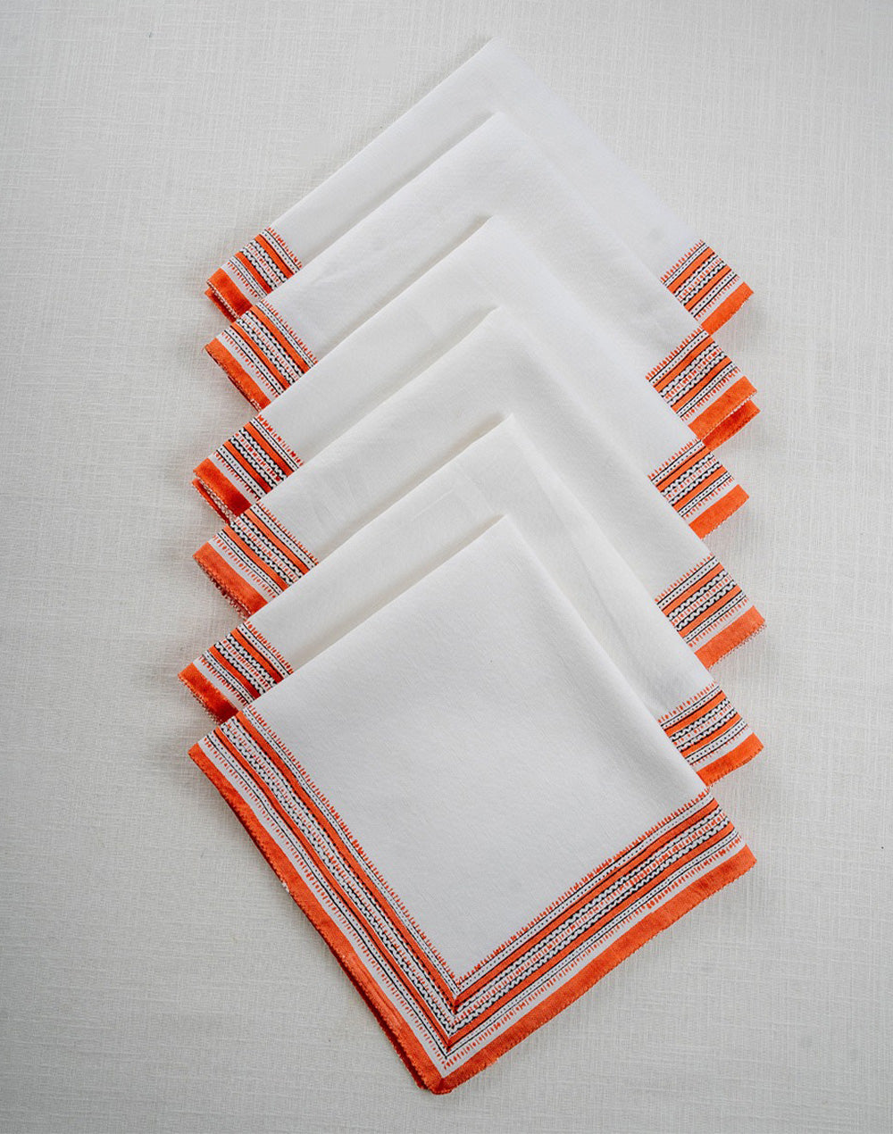 Set Of 6 -20"X20" White Cotton Napkin