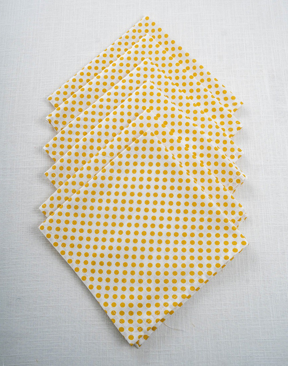 Set O 6- 16"X 16" Gold Printed Cotton Napkin