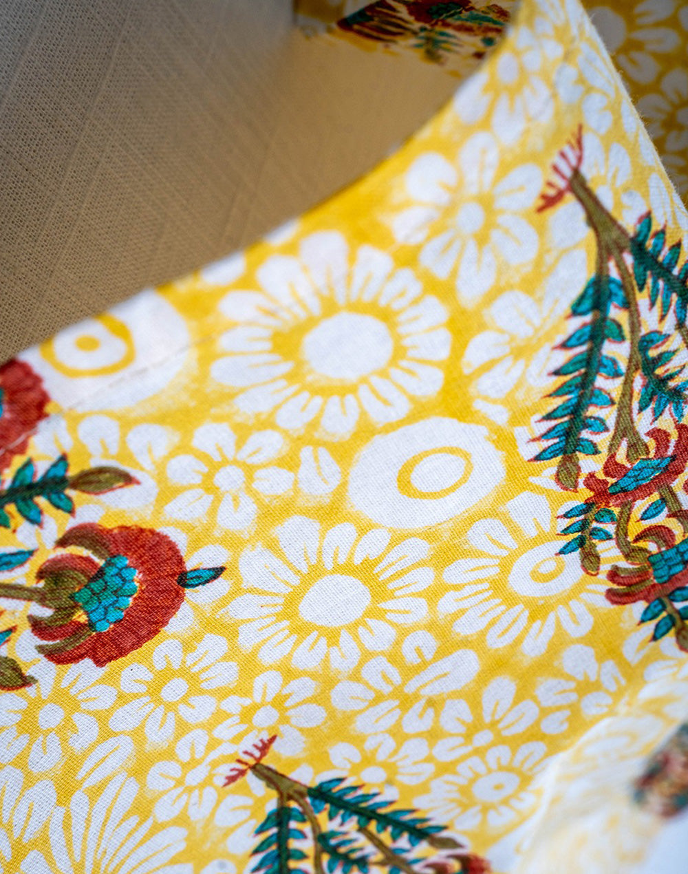 Set Of 6 - 16"X 16" Yellow Cotton Napkin