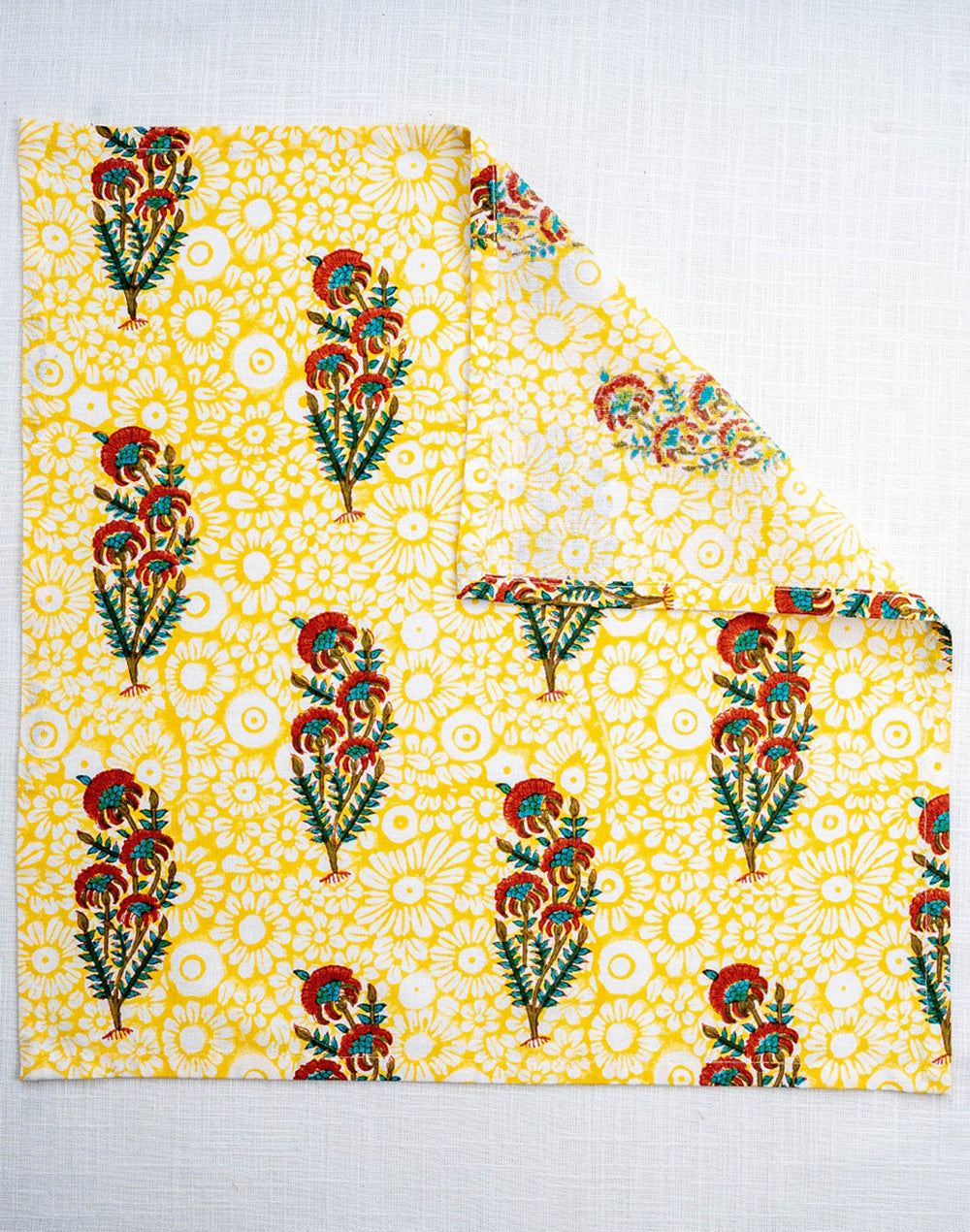 Set Of 6 - 16"X 16" Yellow Cotton Napkin
