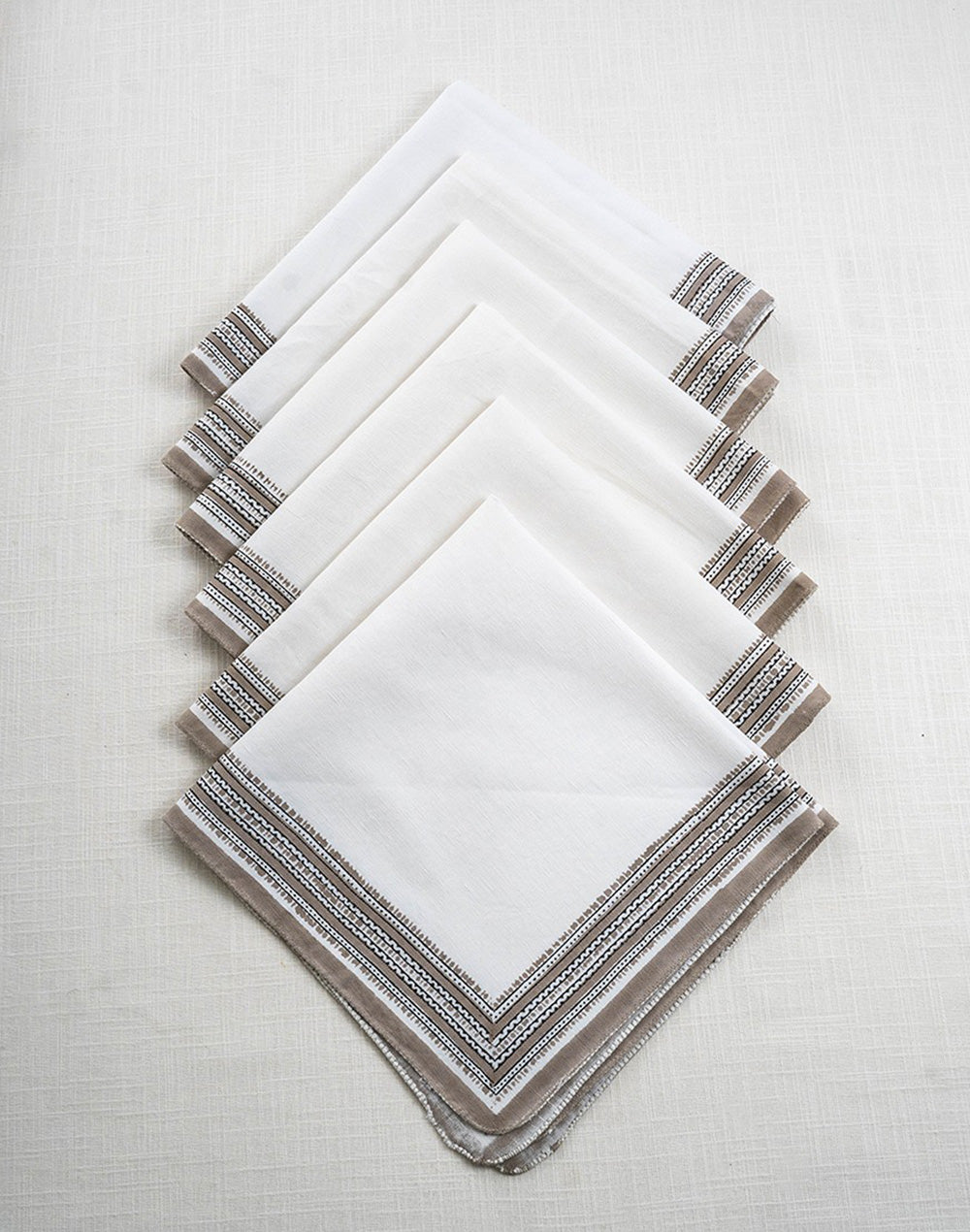 Set Of 6 -20"X20" White Cotton Napkin