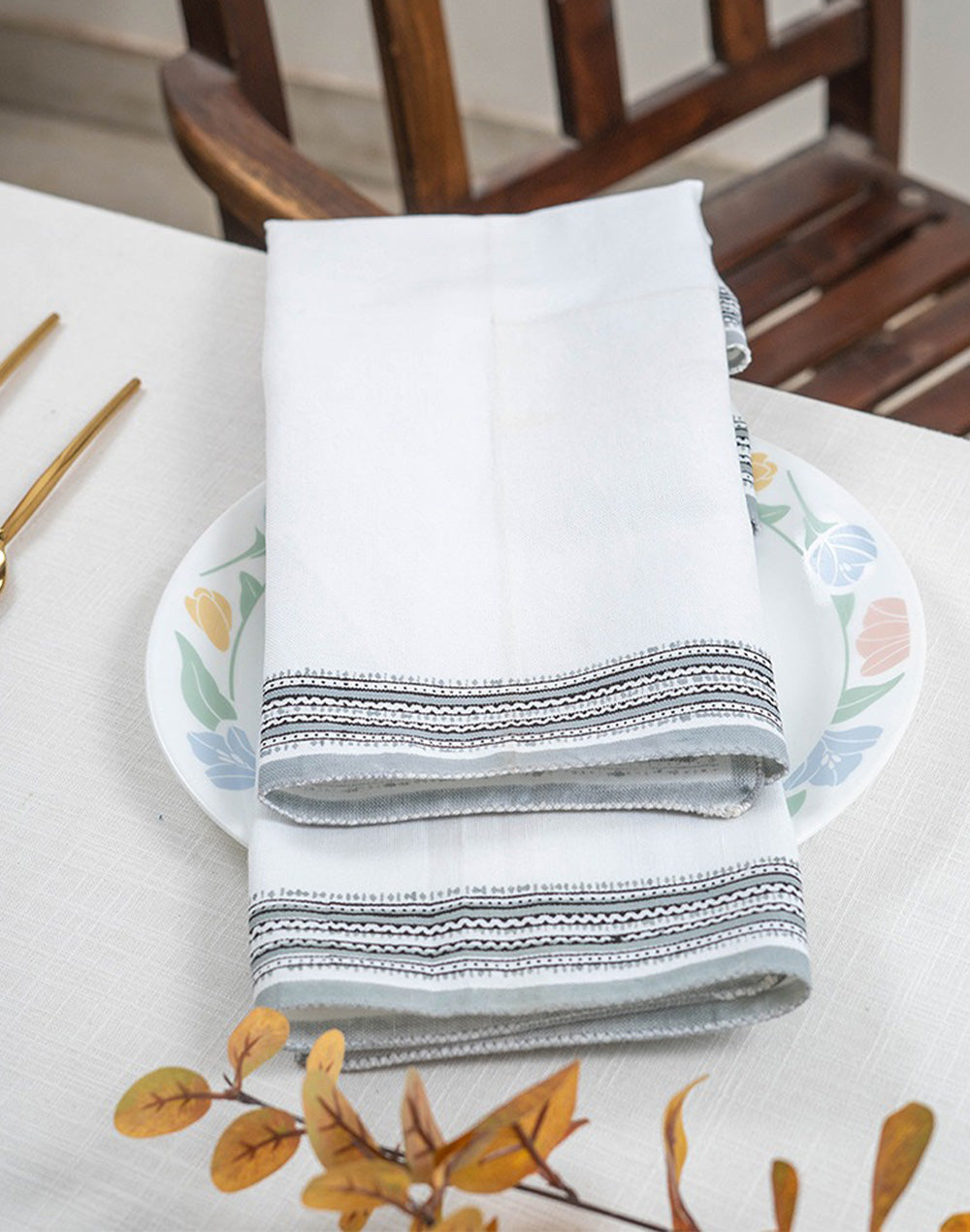 Set Of 6 -20"X20" White Cotton Napkin