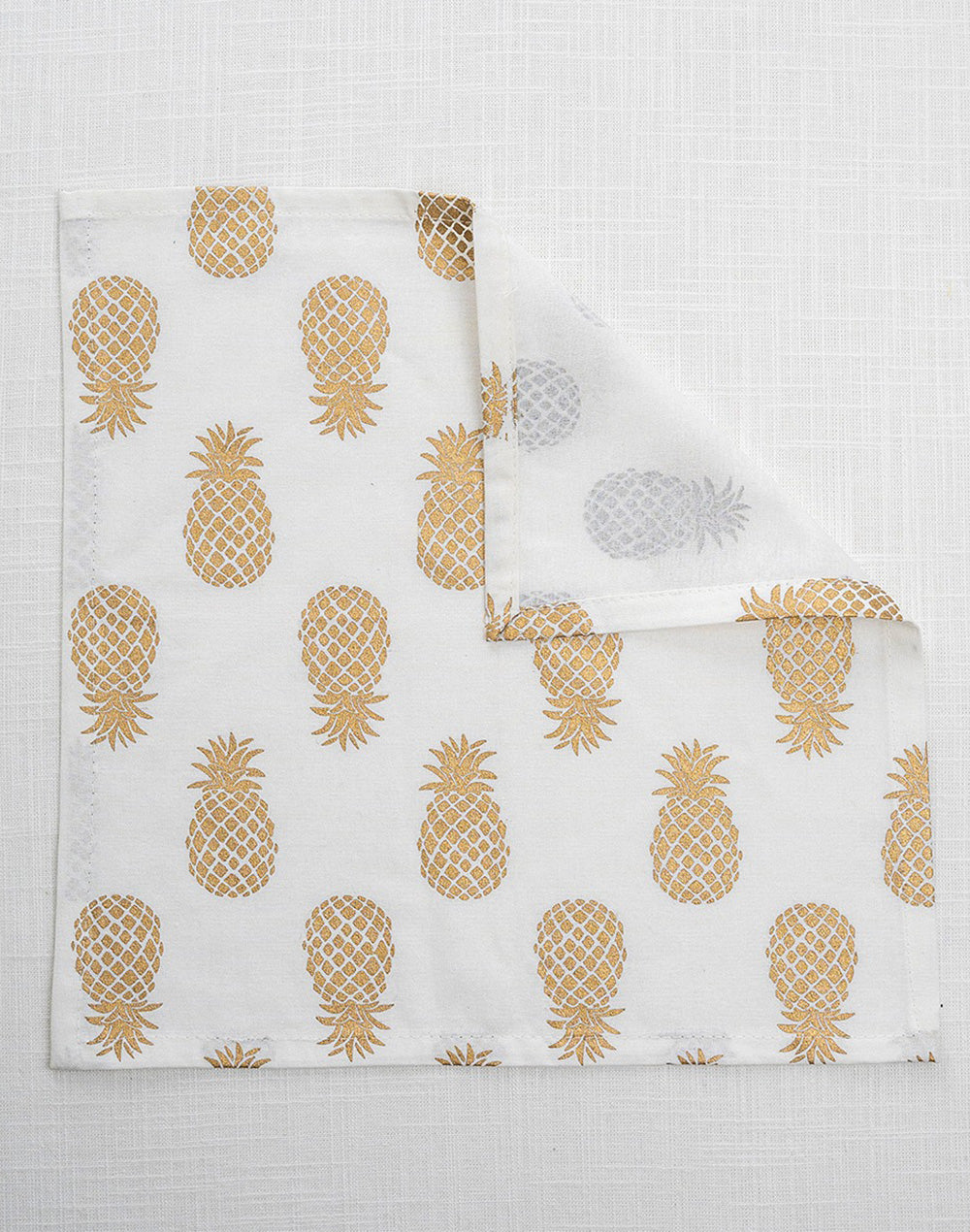 Set Fo 6 -12"X 12" Pineapple Print Cotton Napkin