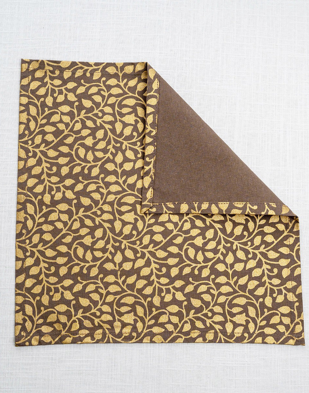 Set Of 6 - Brown Cotton Cocktail Napkin/ Party Napkins