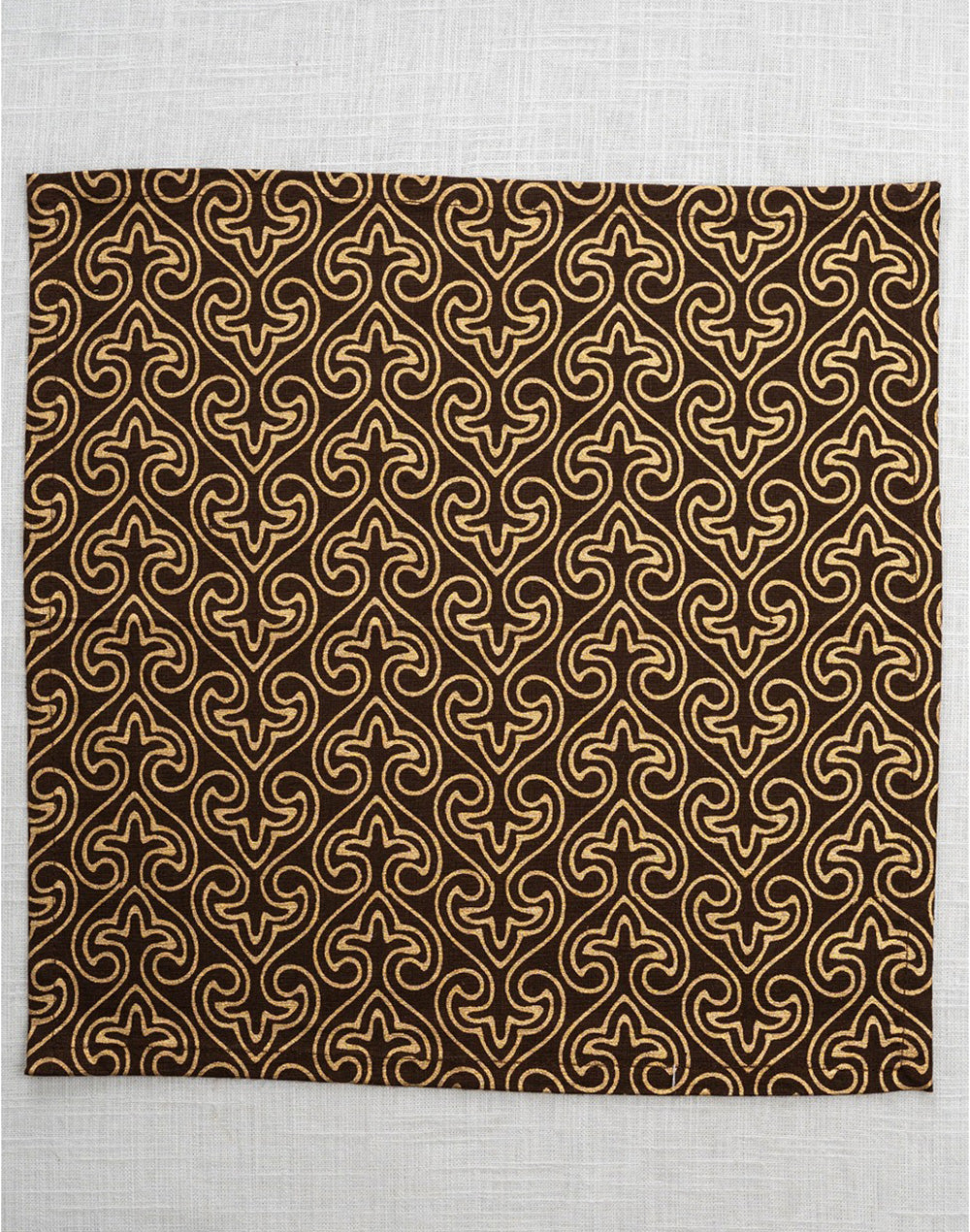 Set Of 6 - 12" Gold Print Paan Jaal Cotton Napkin / Festive Napkins