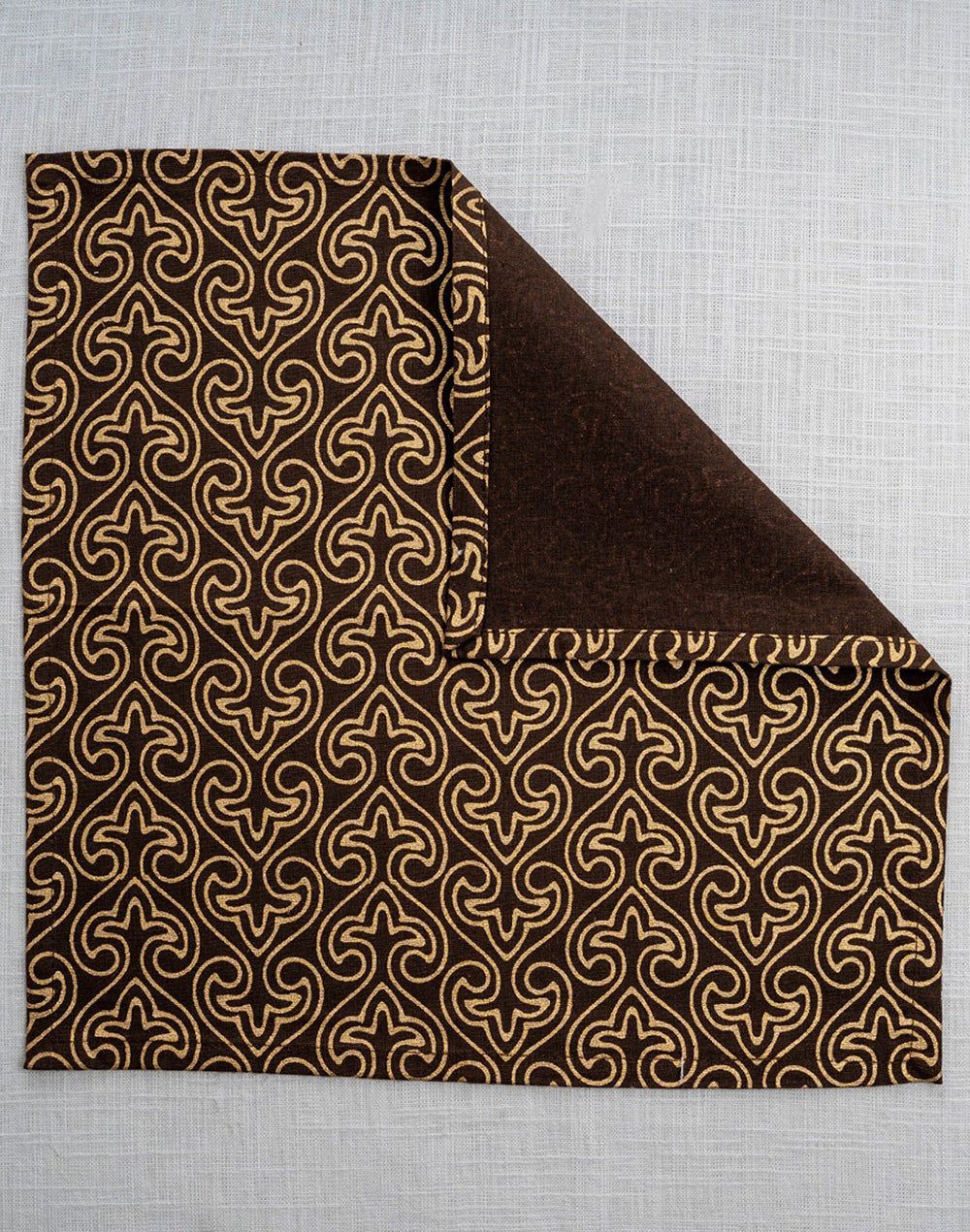 Set Of 6 - 12" Gold Print Paan Jaal Cotton Napkin / Festive Napkins