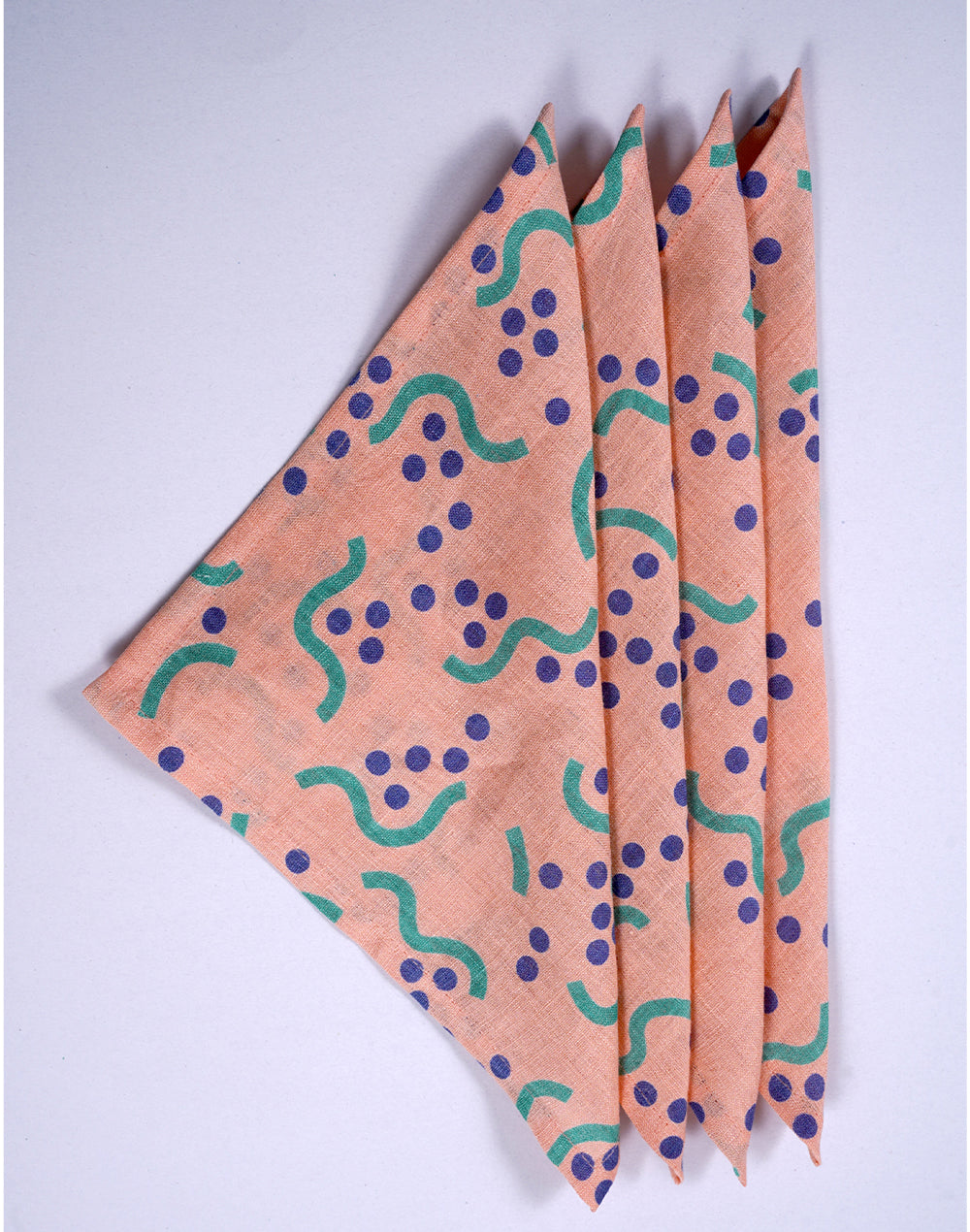Set Of 4 - Printed Linen Cocktail Napkin/ Premium Party Napkins