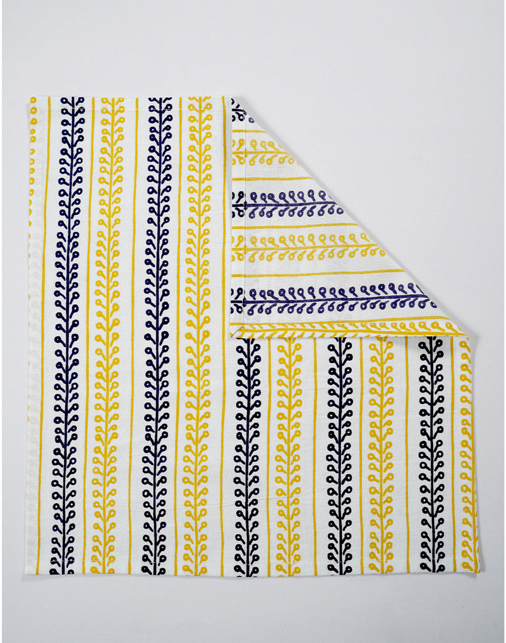 Set Of 6 - 16" Black and Yellow Cotton Table Napkins