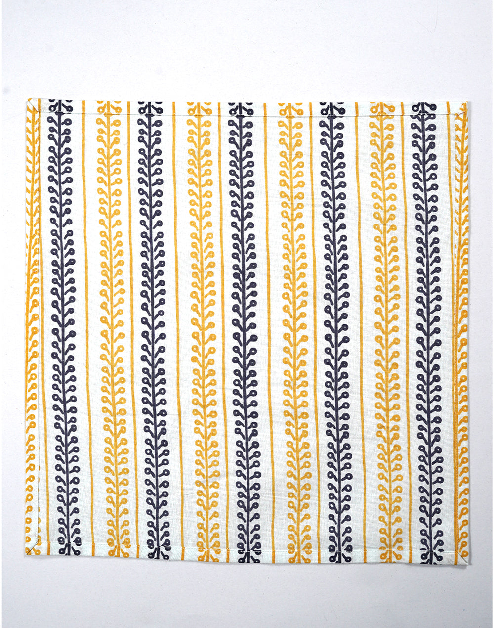 Set Of 6 - 16" Black and Yellow Cotton Table Napkins