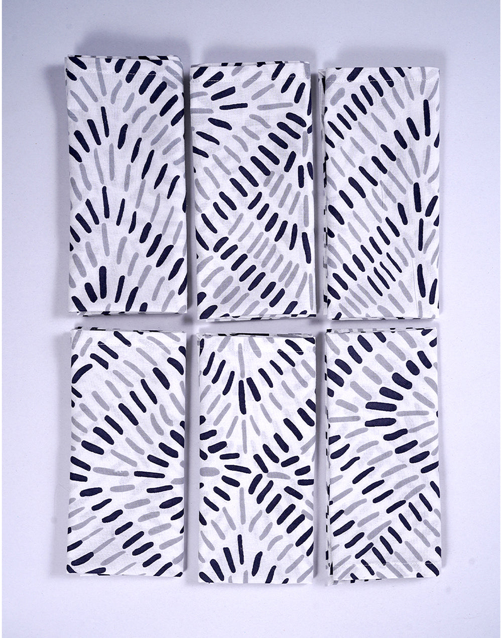 Set Of 6 - 16" Abstract Reusable Cotton Napkins