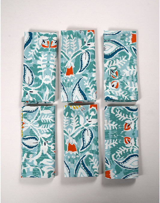 Set of 6 - 16" Multicolor Elegant Cotton Table Napkins