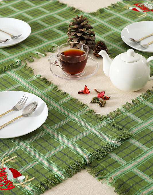 Merry Christmas Green Table Placemat- Set of 6