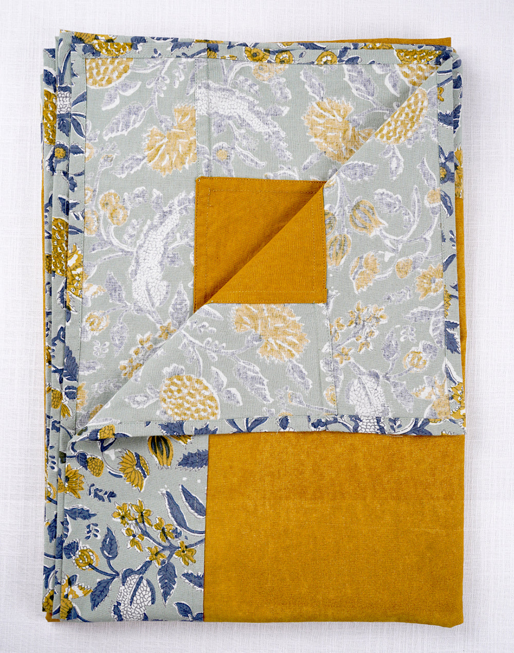 Mustard Floral Cotton Table Cover