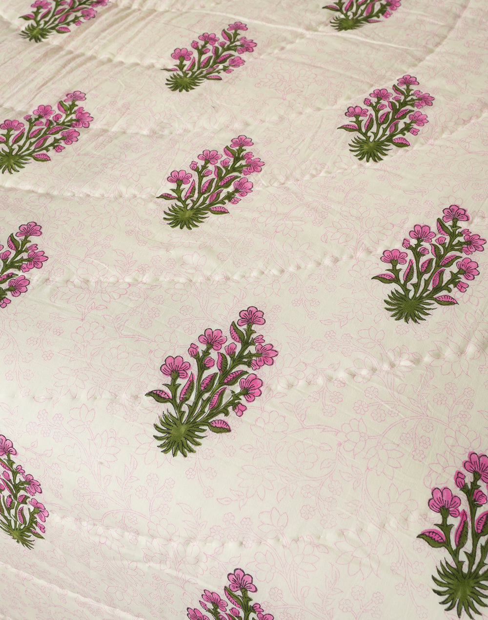 Pink Floral Ac Cotton Quilt