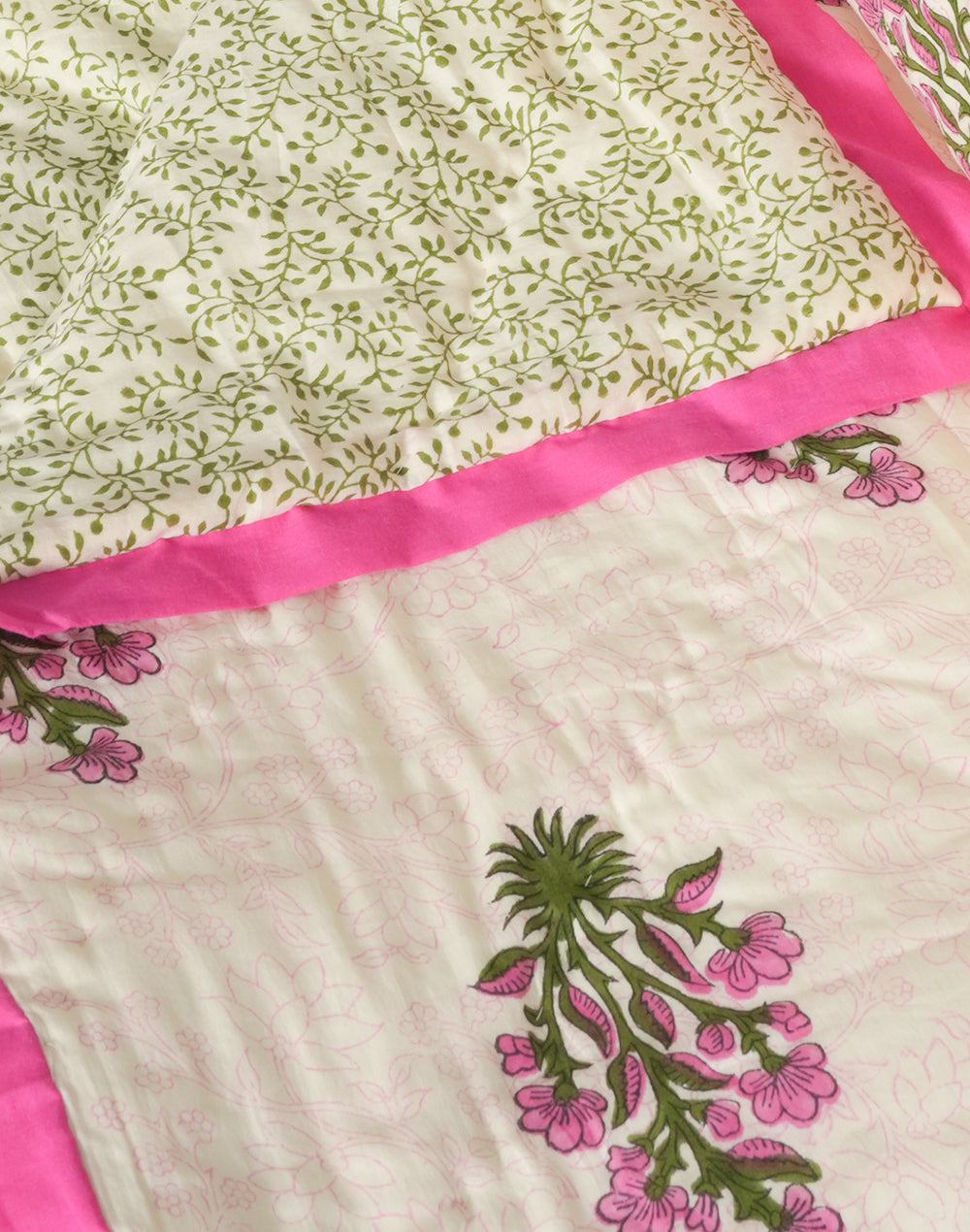 Pink Floral Ac Cotton Quilt