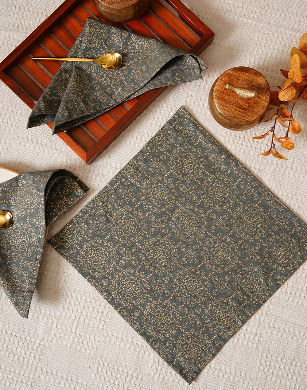 Set Of 6 - 12" Cocktail Napkins For Diwali / Rakhi / Housewarming