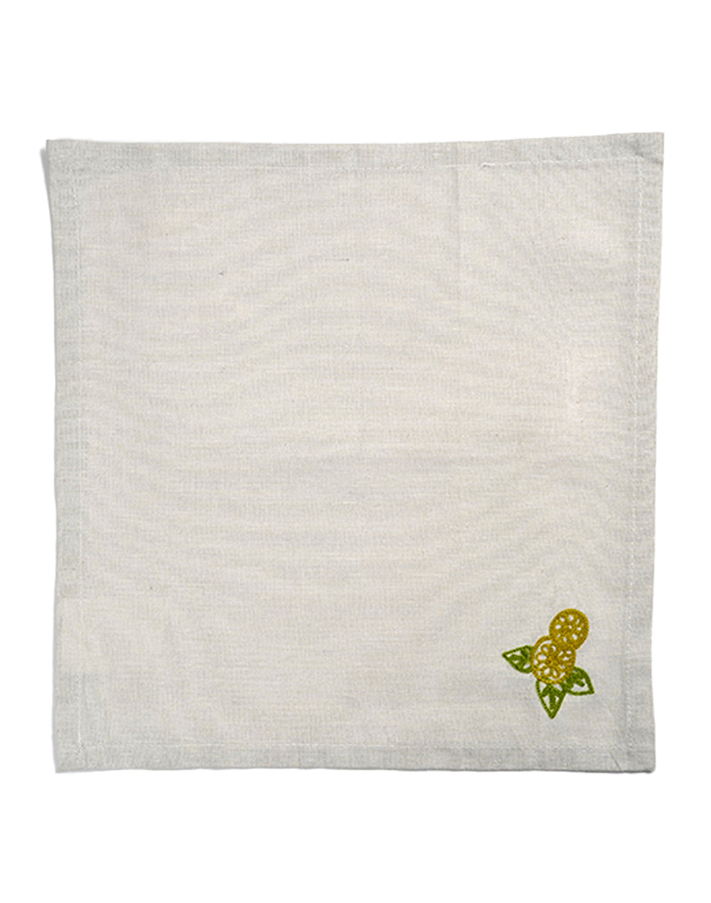 Set Of 4 - 10" Lemon Embroidered Cocktail Napkin/ Party Napkins