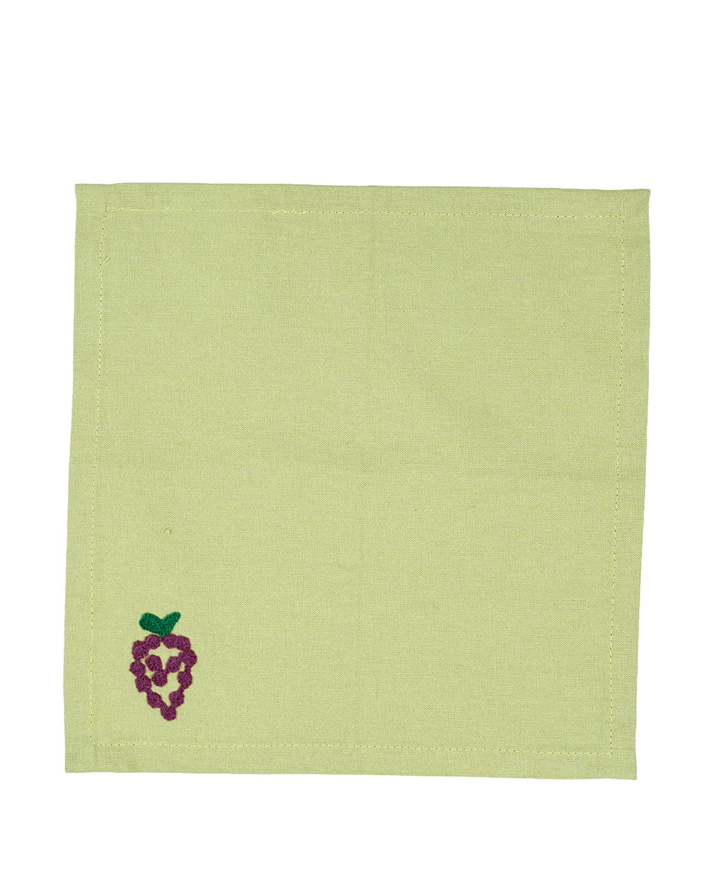 Set Of 4 - 8" Cocktail Grape Embroidered Napkins