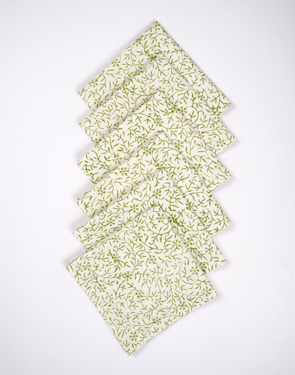 Set Of 6 - 10" Printed Cotton Napkins/ Small Napkins