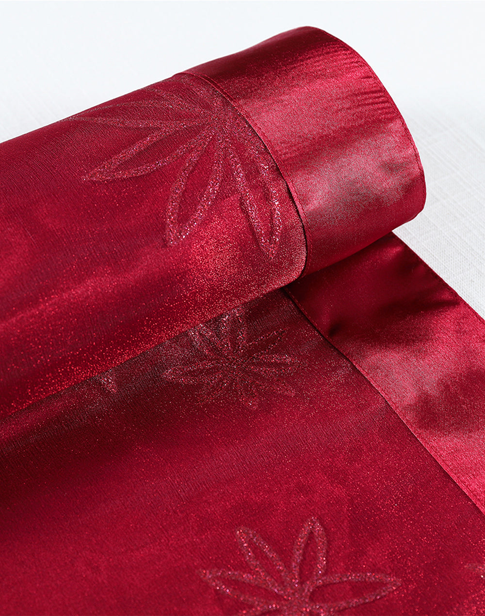 Red Shimmer Christmas Dinner Table Runner