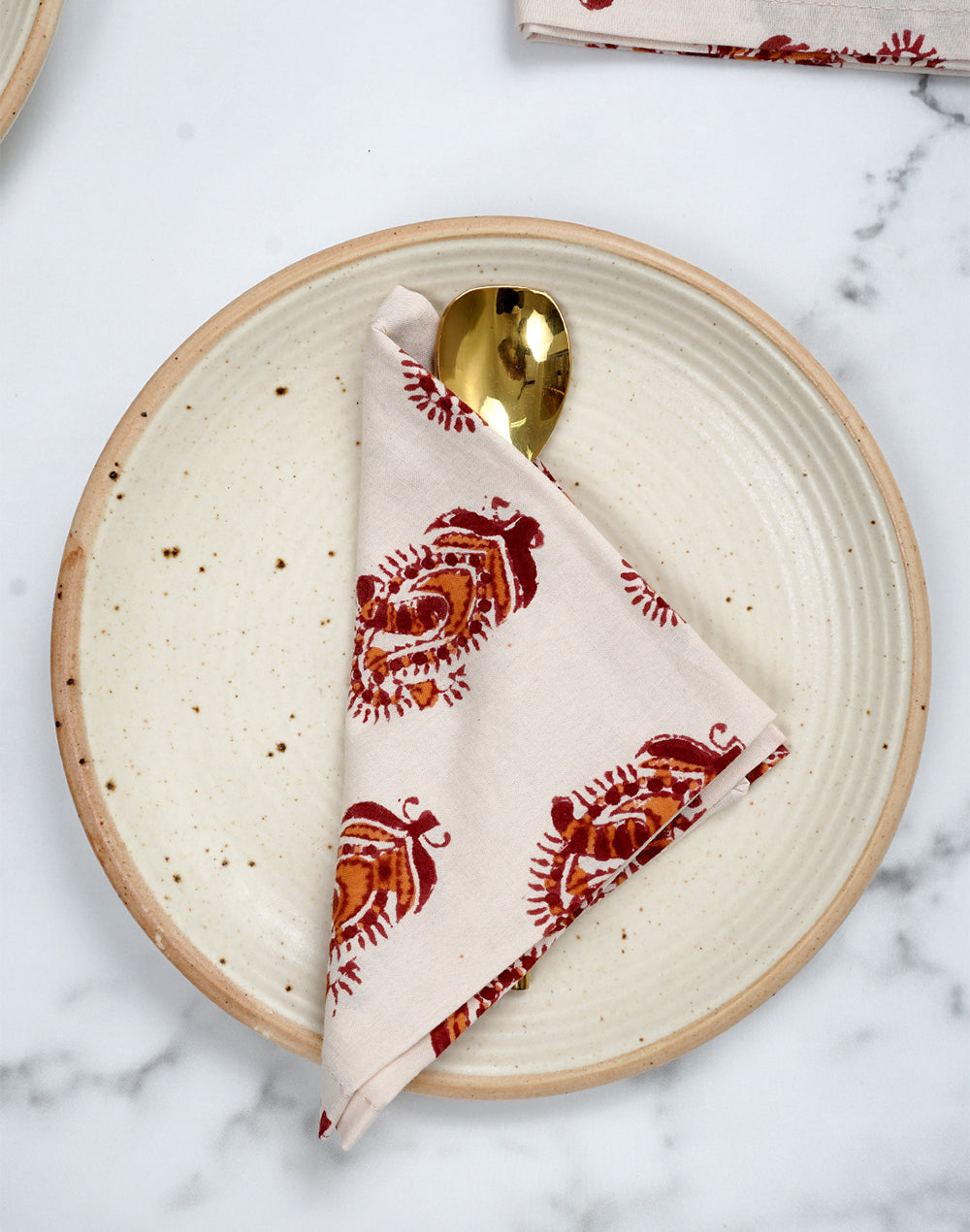 Set Of 6 - 10" Paisley Print Cotton Napkin/ Small Napkin