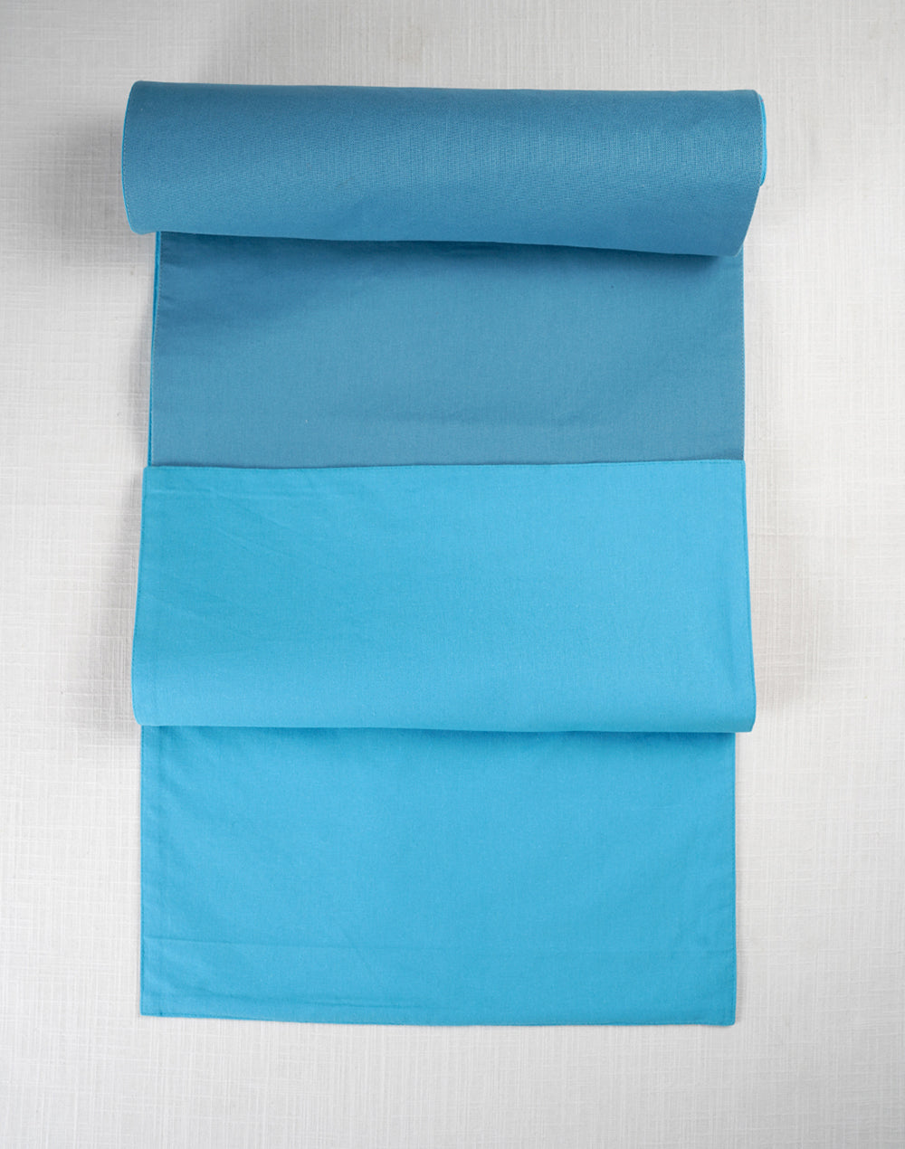 Blue Solid Runner With Printed Border