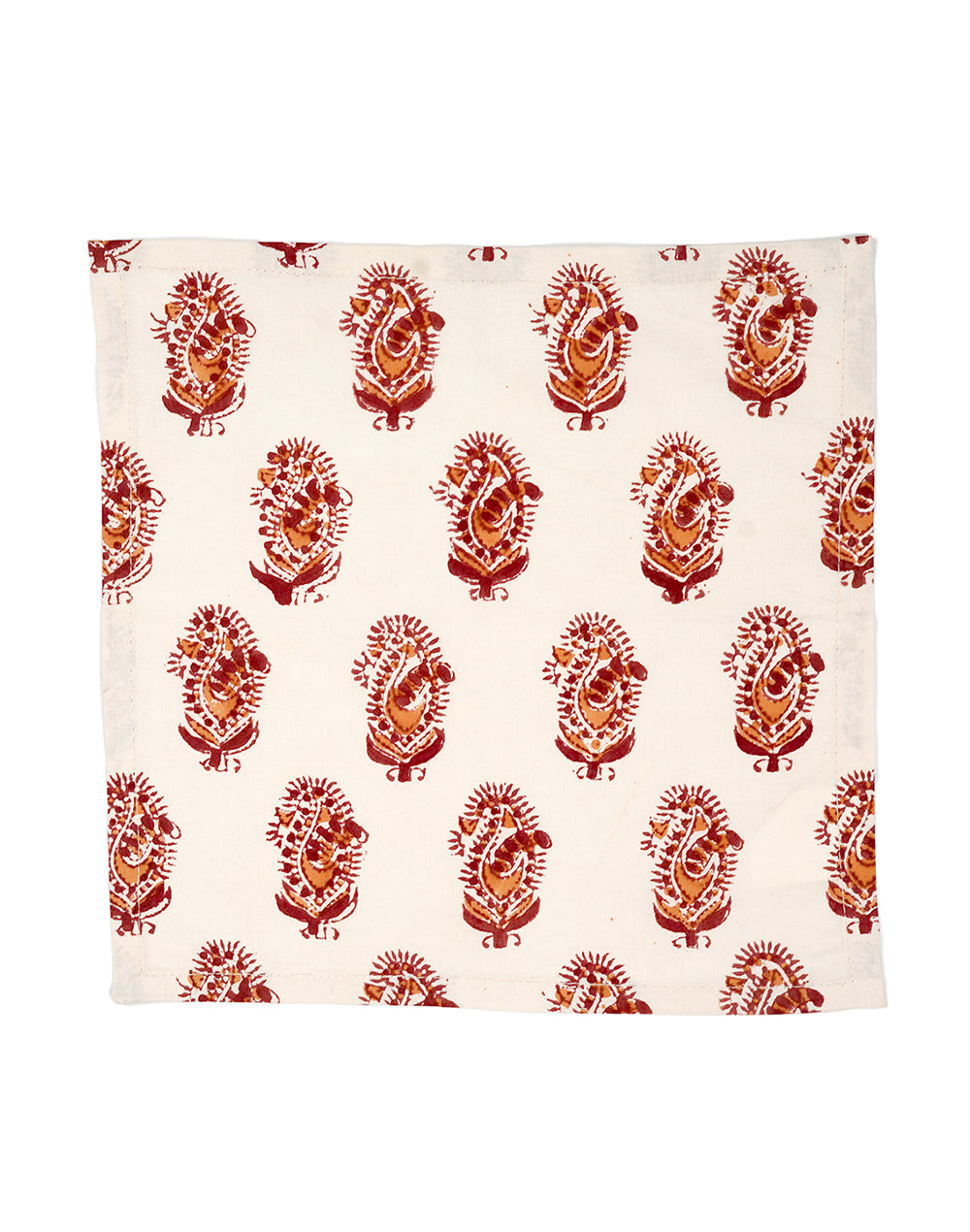 Set Of 6 - 10" Paisley Print Cotton Napkin/ Small Napkin