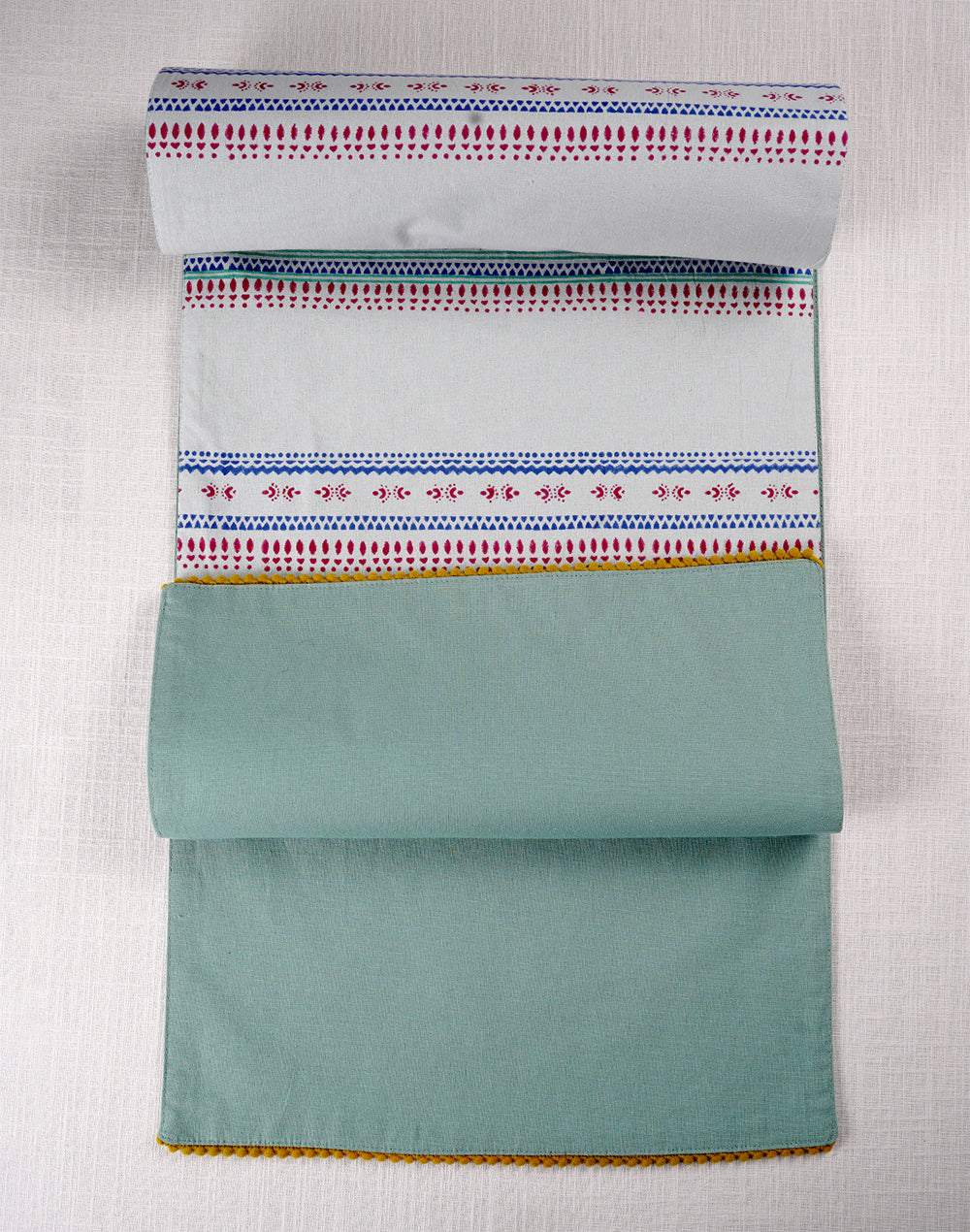 Blue Cotton Stripes Table Runner