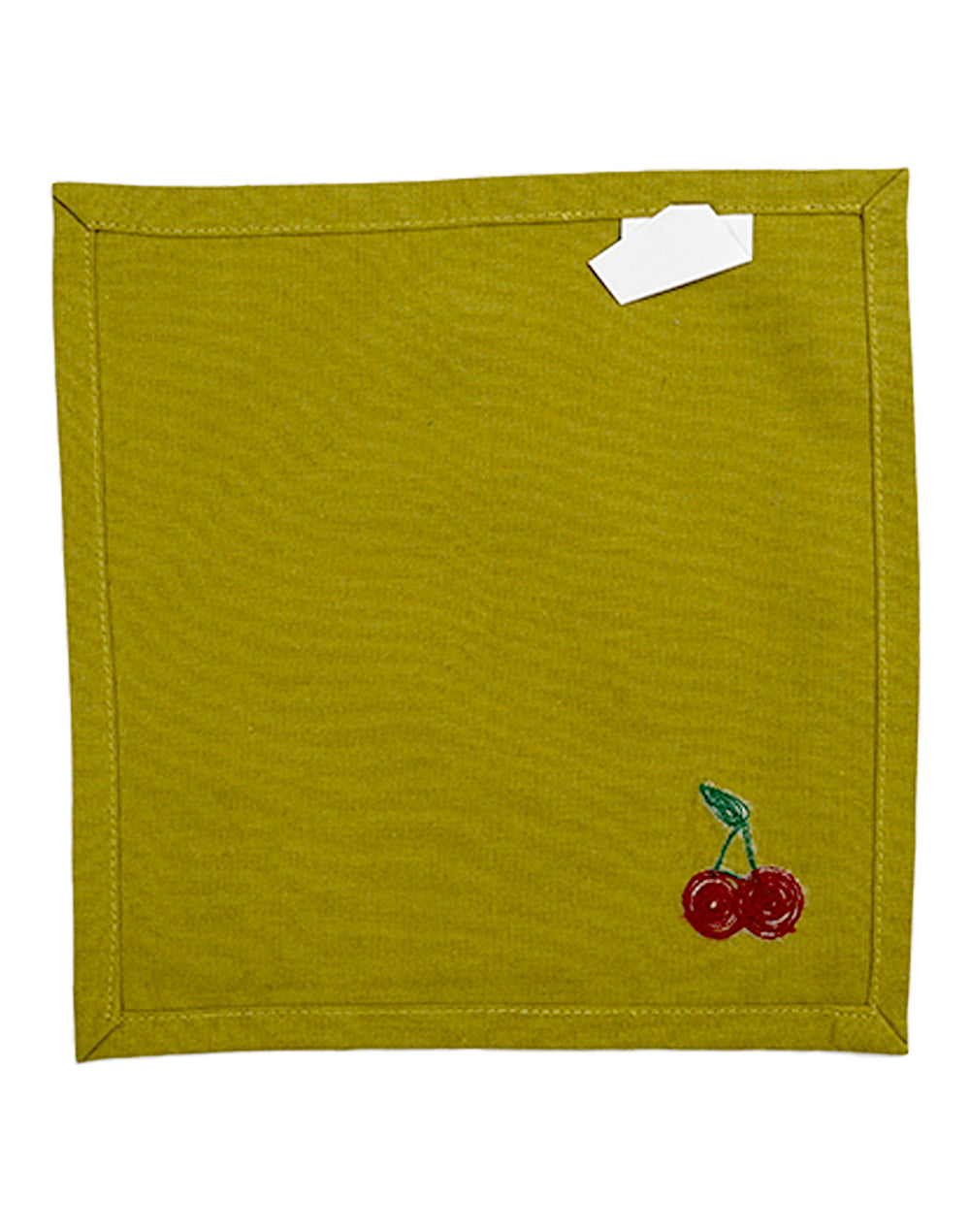 Set Of 4 - 8" Cherry Embroidered Cocktail Napkins/ Party Napkins