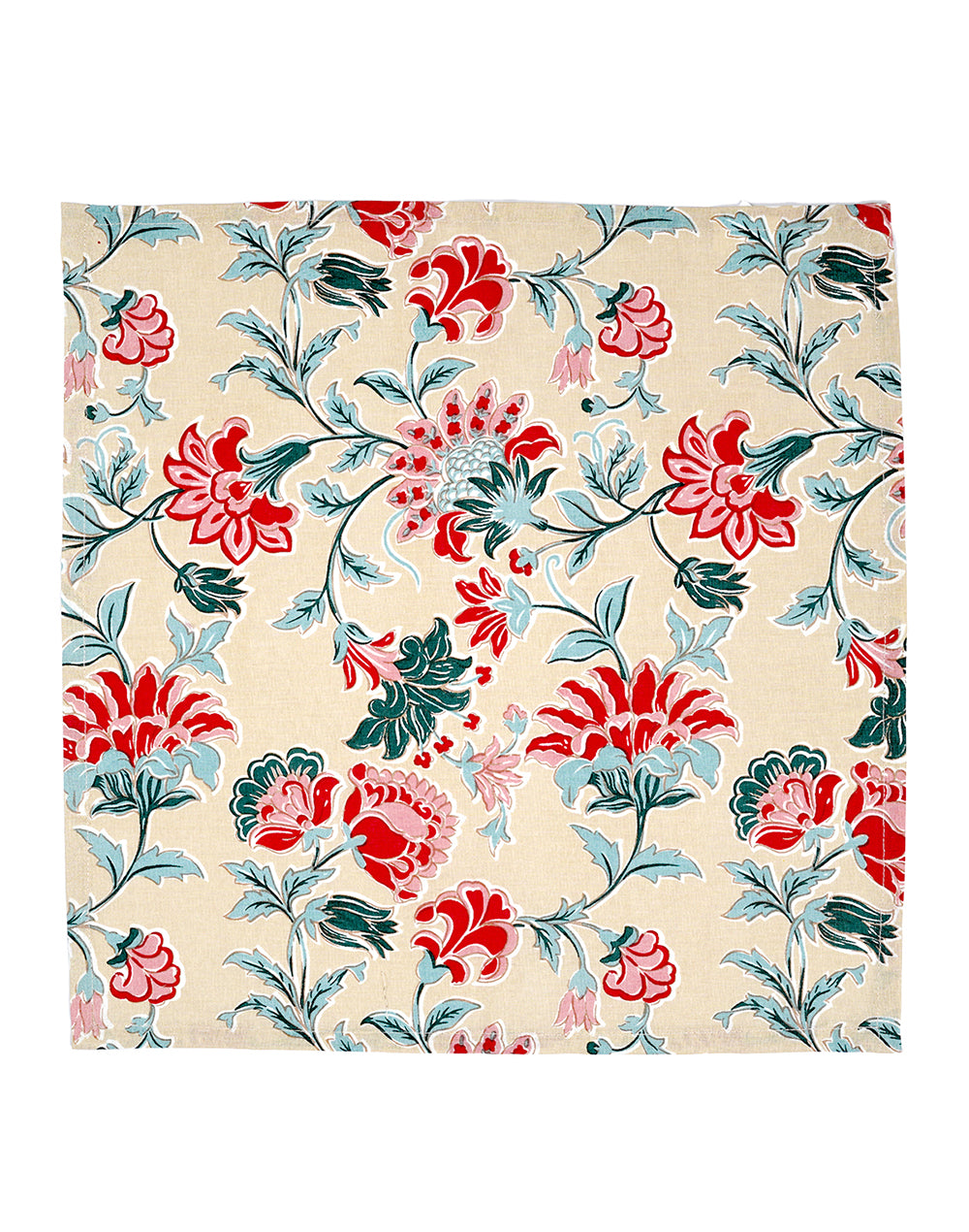 Set Of 6 - 16" Floral Cotton Printed Dinner Napkin