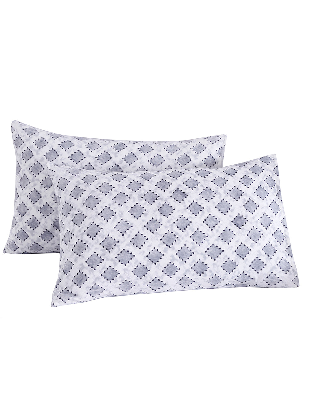 King Size - Geometric Print Cotton Bedsheet Set with 2 Pillow Covers
